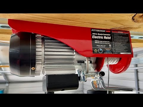 I’m saving my back - Electric Hoist from Harbor freight. ￼
