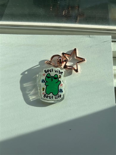 Best Vibe Best Life Acrylic Frog Keychain - Etsy