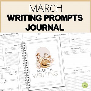 March Creative Writing Prompts Journal | Spring ELA | 2nd, 3rd, 4th, 5th