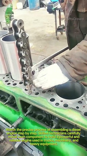 How a Diesel Engine Is Assembled 🏭 #MechanicalEngineering