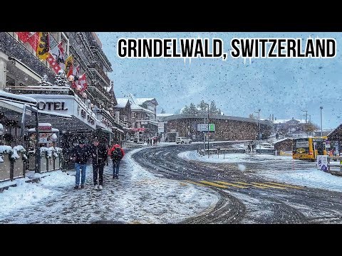 Heavy snowfall in Grindelwald, Switzerland 4K - A real winter wonderland village in Swiss Alps