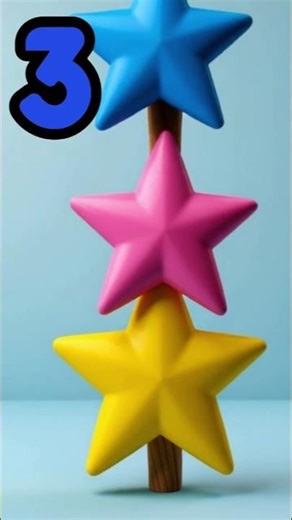 Number Song | Count Numbers 1-5 Using Stars| Nursery Rhymes & Kids Songs #shorts #childrensongs