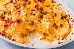 These Cheesy Scalloped Potatoes Give Major Loaded Baked Potato Vibes