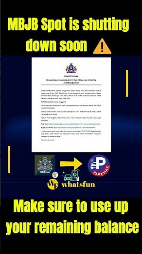 MBJB Spot is shutting down soon ⚠️#apps #parkingapp #johorbahru #whatsfunmy #explorejb #news