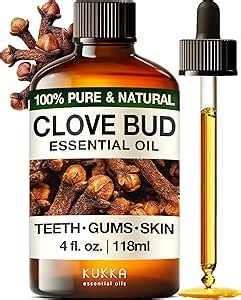 KUKKA Clove Essential Oils - 4 Fl Oz - for Hair, Skin, Diffuser, Aromatherapy & DIY Soap Making Scent