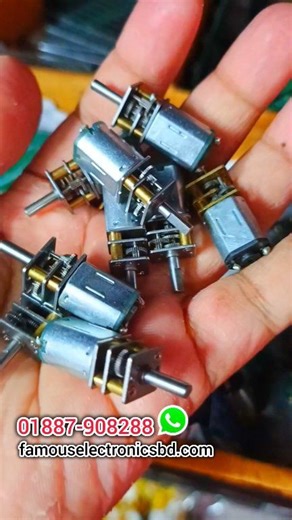 N20 Gear Motor ⚡🔋⚙️ কন্ডিশন পুরাতন। সচরাচর স্ক্রু ড্রাইভার তৈরিতে ব্যবহৃত হয় 😇 ⭕ Voltage: 6V.Model: N20 🔴 Revolving Speed: 30RPM ⭕ Motor Size: 12mm(diameter) x 26mm(height) 🔴 Shaft Size: 3mm(diameter) x 10mm(length) ⭕ Color: silver gold 🔴 Material: metal ⭕ size: 12mmx36mm অর্ডার করতে যোগাযোগ করুনঃ 01887-908288 এই WhatsApps নাম্বারে। ⭐ খুচরা এবং পাইকারি দুইভাবে দেওয়া যাবে। অথবা ভিজিট করুনঃ famouselectronicsbd.com আমাদের ওয়েবসাইটে। ধন্যবাদ ⭐ #electronics #powerbank #battery #module #miniups #