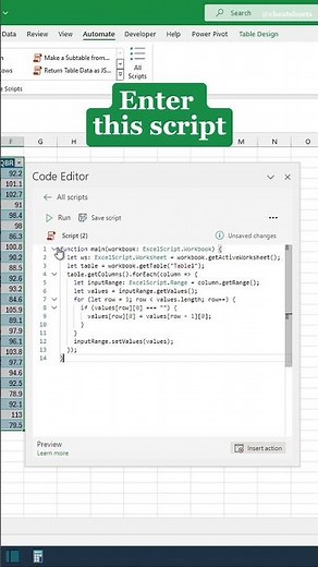 Excel Script to Auto Fill Blanks in 40 seconds‼️ #excel #exceltips #microsoft #m365 #tutorial