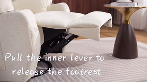 Oversized Recliner Chair, 360° Swivel Recliner for Adults, Swivel Rocker Recliner Chair with Heat and Massage, Manual Recliner with Remote Control and Cup Holders for Living Room, Chenille