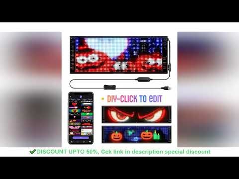 Full Color Double Row Scrolling LED Light Sign, Flexible 5V/2A APP Control LED Signs Custom Text