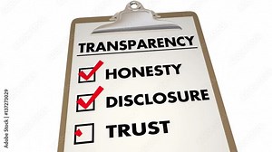 Transparency Honesty Disclosure Trust Checklist 3d Animation
