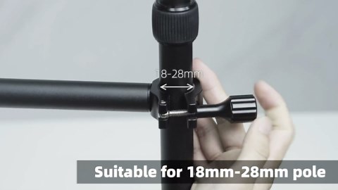 jusmo Camera Desk Mount Table Stand with 2 Auxiliary Holding Arm and Ball Head, 16.1"-33.8" Adjustable Light Stand for DSLR Camera, Ring Light, Live Streaming, Photo Video Overhead Shooting