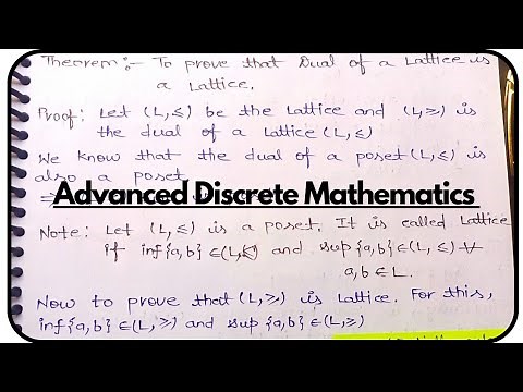 Prove That Dual Of a Lattice is a Lattice| Advanced Discrete Mathematics| MSc Second Semester MJPRU|