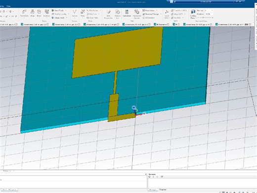 CST仿真一分二功分器阵列天线