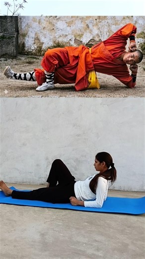 Can you balance yourself in this pose?💯Try and do comment yes👍#yogaskills#balance#yoga#dailyyoga#fyp