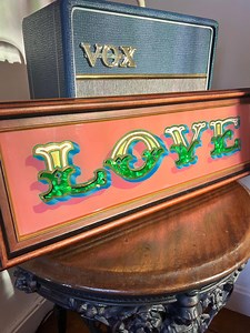 Love Sign, Gold Leaf and Abalone Shell Hand Painted and Gilded Art Piece - Etsy UK