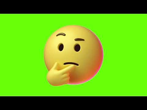 THINKING FACE EMOJI ANIMATED GREEN SCREEN (CHROMA KEY)