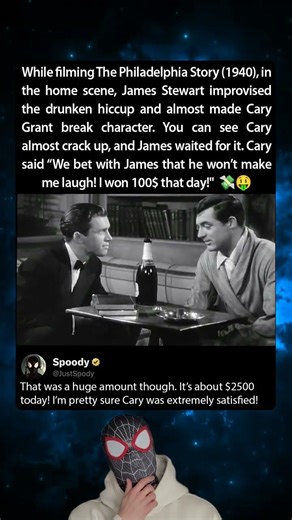 While filming The Philadelphia Story (1940), Cary Grant was lucky