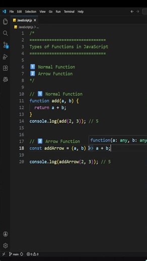 Function Types in JavaScript ✅ | Explain in 60 Seconds #coding #javascript #tutorial #viral #tech