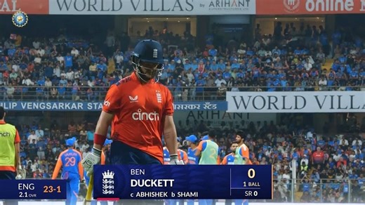 IND vs ENG 2025, 5th T20I: Ben Duckett Wicket