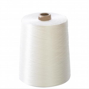 [Hot Item] 100% Polyester Raw White Textile Sewing Thread, Polyester Filament Yarn