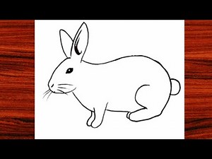 Easy Rabbit Drawing - How to Draw a Cute Rabbit Picture - Animal Drawings