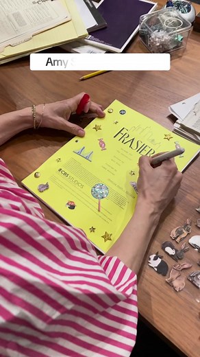 BYOB: Bring your own bunnies. 🐰 #AmySedaris will guest star in an episode of #Frasier! #bunnies #behindthescenes