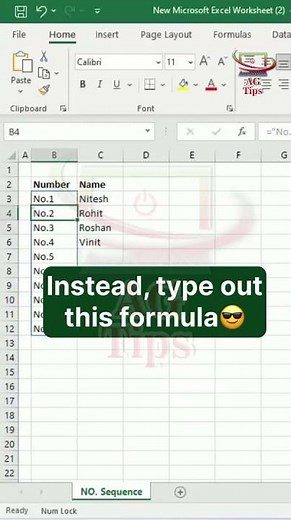 Excel Number Sequence: Fill Down Fast! ✨
