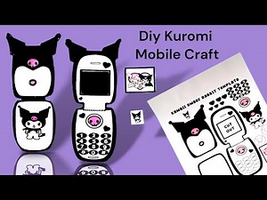 How to Make Kuromi PAPER Mobile●Hello KITTY PHONE CASE ● KUROMI CRAFT●KUROMI MOBILE PHONE Diy
