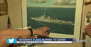 US Navy veteran's four flags burned to ashes