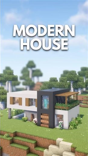 Clean Modern House🏡 | Aesthetic & Functional Minecraft Build 🌿 #minecraft #minecraftbuilding #shorts