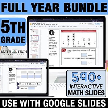 5th Grade Math Centers - Google Slides TEST PREP Interactive Math Slides