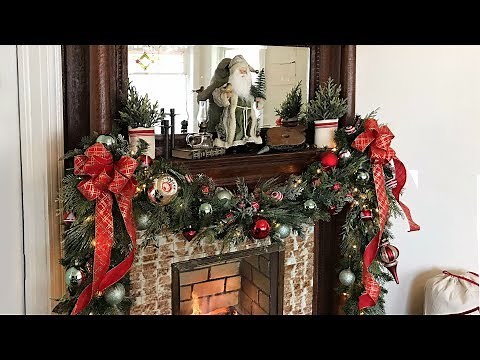 How To Decorate A Mantel For Christmas - Christmas Mantel Garland - Christmas Fireplace Decorating
