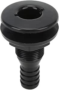 Thru Hull Fitting, Drain Scupper 3/4in Hose Coupling Rugged Impact Resistant for Marine(black)