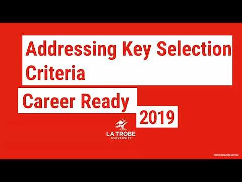 Addressing Key Selection Criteria Webinar