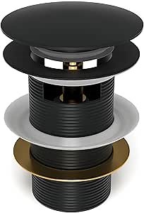 Pop-up Drain for Freestanding Tub, Black Free Standing Bathtub Drain Stopper Fits Most Freestanding Tubs, CUPC Certification (Matte Black)