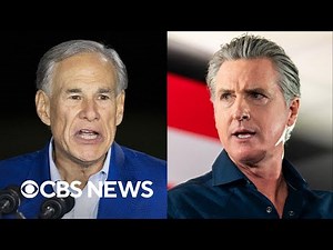Greg Abbott, Gavin Newsom hold rallies in Texas 1 day apart