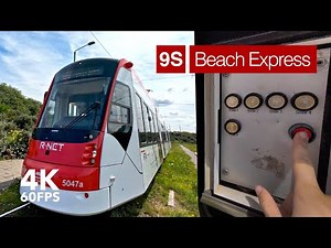 Operating the Beach Express tram! | 🚊 HTM Line 9S | 🇳🇱 The Hague | 4K Tram Cabview | Siemens Avenio