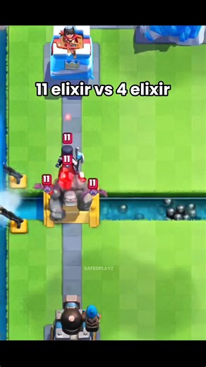11 elixir Vs 4 elixir 😈💔🥀 #clashroyale
