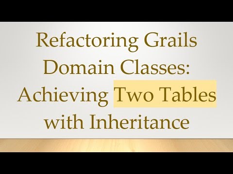Refactoring Grails Domain Classes: Achieving Two Tables with Inheritance