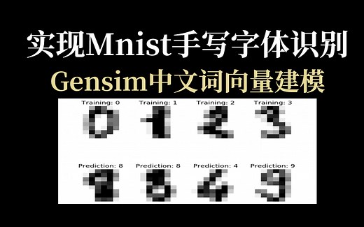 【唐宇迪】干货！MINIST手写字体识别与Gensim中文词向量建模！tensorflow | 神经网络模型 | 卷积 | Minist | 建模 | 人工智能