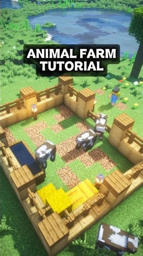 The most AESTHETIC animal farm!✨🐮 #minecraft
