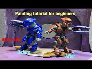 How to paint a simple figure tutorial for for beginners Halo mega construx elite