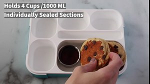 Bento-Box Lunch-box Containers for Kids Girls Toddler Women, 6 Compartment School Portion Container Kit, Meal or Snack Boxes for School Daycare Travel, BPA-Free Pink