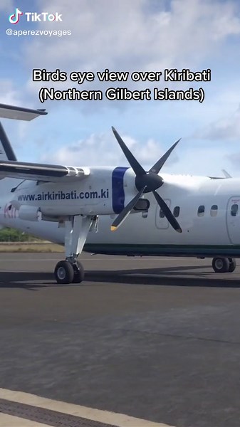Birds eye view of the Gilbert Islands ❤️🤍💙🇰🇮 #kiribati #pacificislands #travel #planeview #tungaru