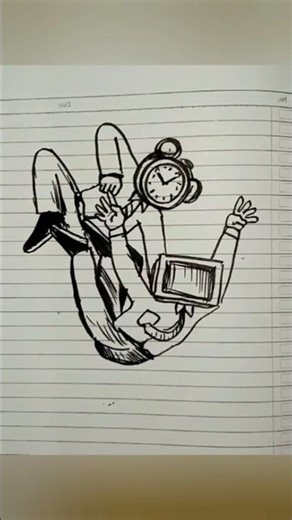 Drawing clock man vs tv man #drawing