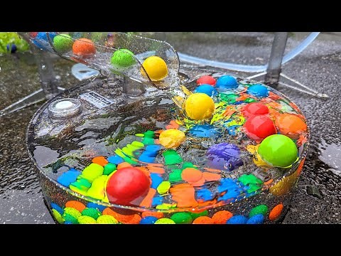 Marble Run Outdoors ☆ Beautiful marbles rolling down various courses [Long video]