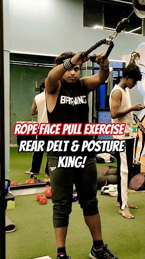 Rope Face Pull Exercise | Grow Rear Delts & Improve Posture || #FacePullExercise #RopeWorkout🔹🏋️‍♂️🔹