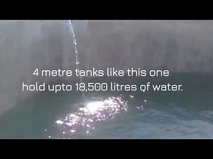 Water tank construction ( with curved interlocking blocks)