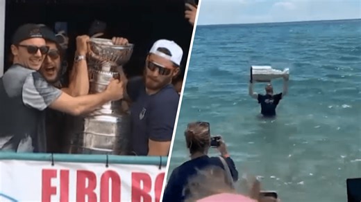 Watch: Stanley Cup takes bath in Atlantic Ocean as Panthers celebrate first NHL title