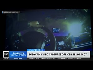Bodycam video captures moment Stockton police officer was shot